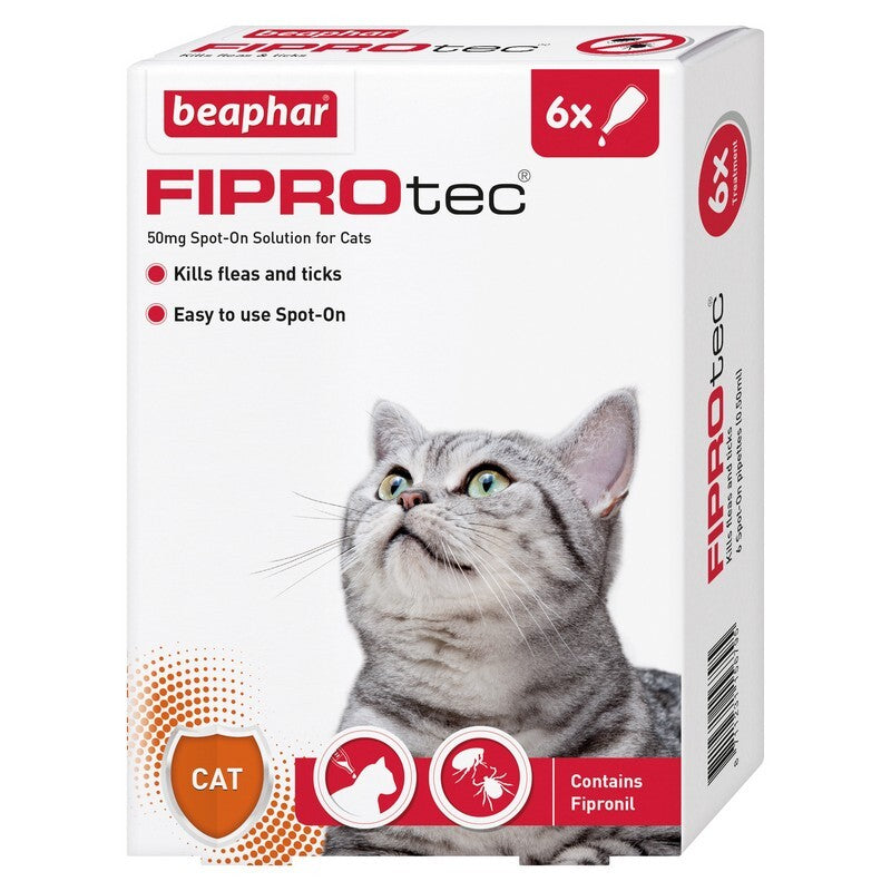 Beaphar FIPROtec Cat 6 Pipettes Flea Treatment Pack of 6
