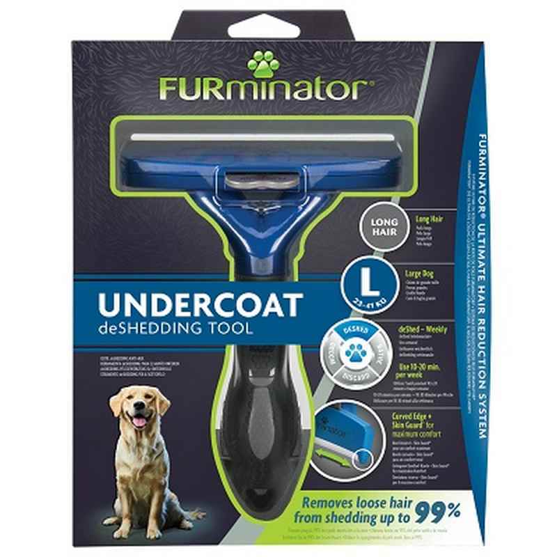 FURminator Undercoat Tool Long Hair Large Dog - Professional Grooming Brush Large Breeds