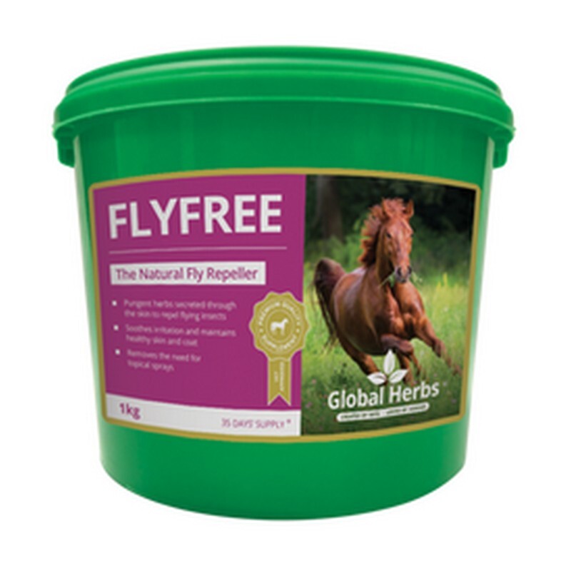 Global Herbs Flyfree 1kg - Natural Horse Fly Repellent Supplement Internal Protection