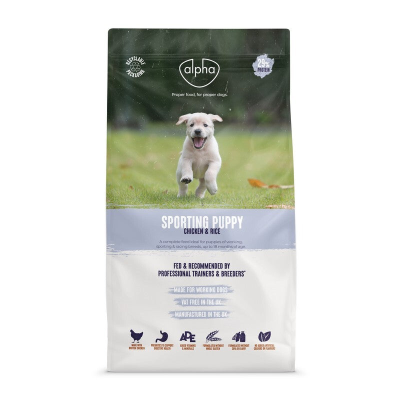 Alpha Sporting Puppy 15kg - Working Puppy Food High Energy Growth Formula
