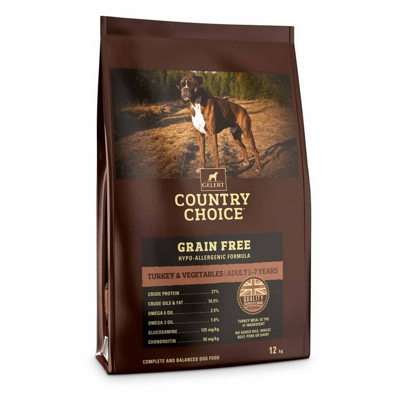 Gelert Country Choice Grain Free Turkey & Vegetables 12kg - Natural Dog Food Turkey