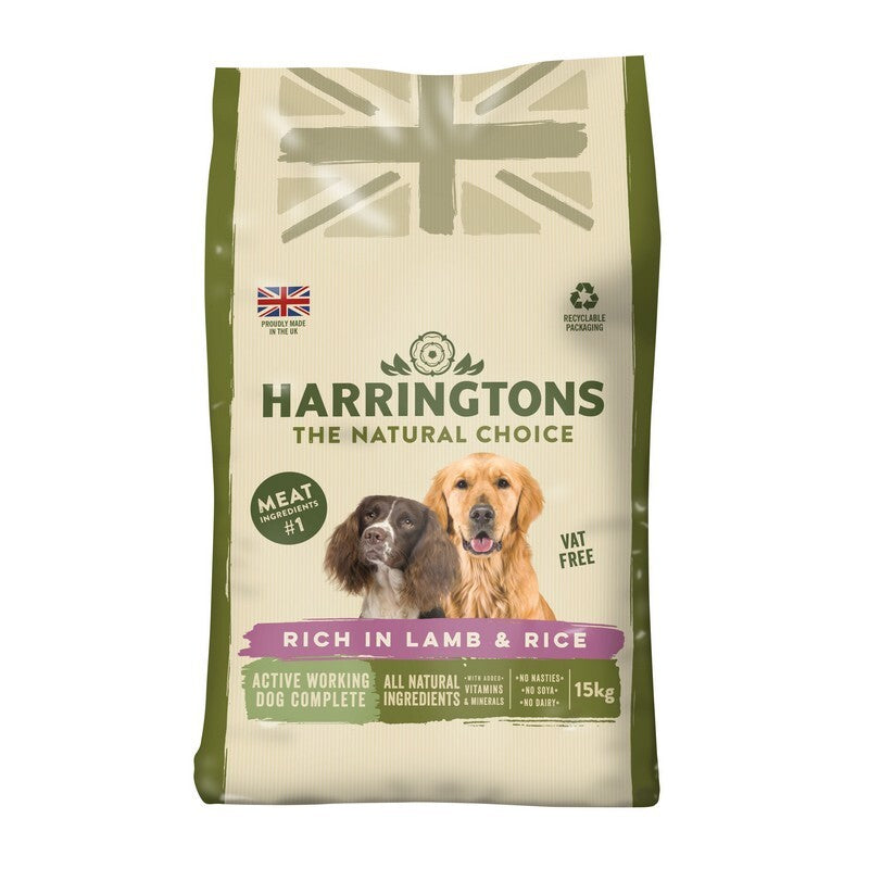 Harringtons Dog Active Worker Lamb 15kg - High Energy Working Dog Food Lamb Formula