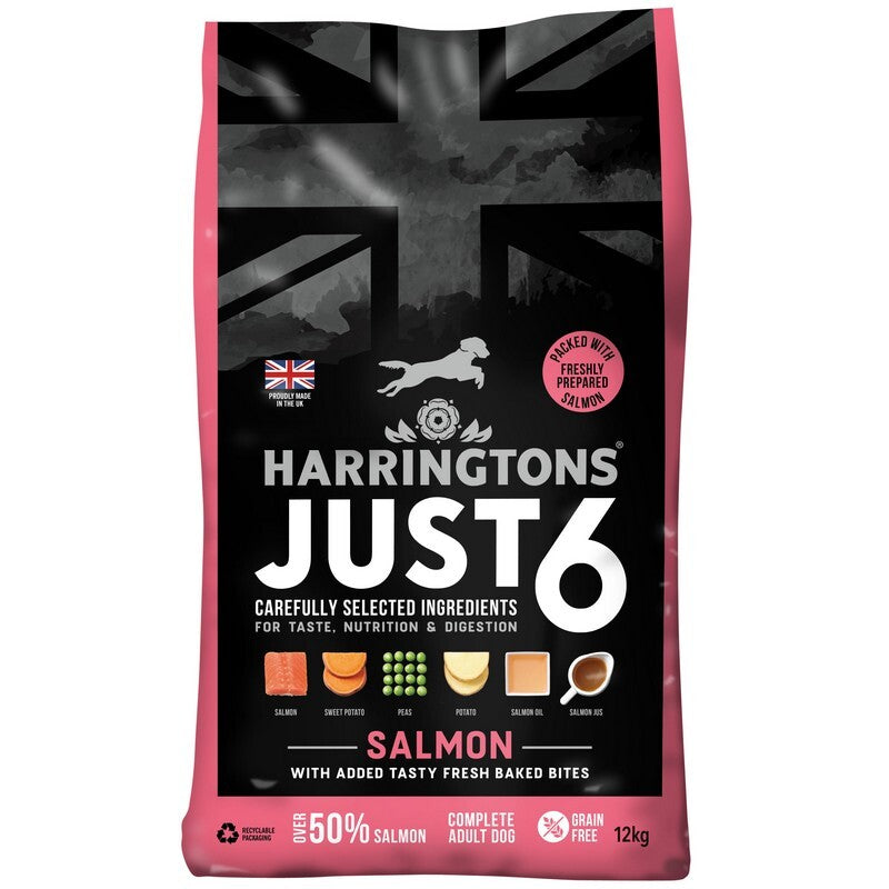 Harringtons Dog Just 6 Salmon 12kg - Limited Ingredient Salmon Dog Food Grain Free