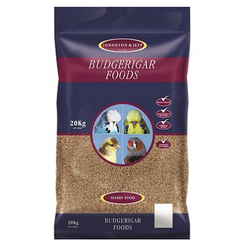 Johnston & Jeff Expert Budgie Seed 20kg - Professional Budgerigar Food Premium Quality