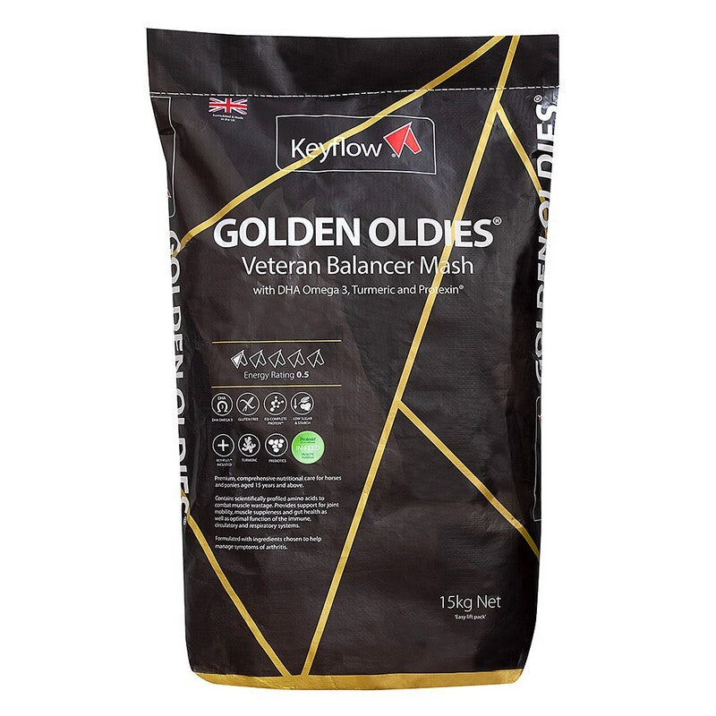 KeyFlow Golden Oldies 15kg - Senior Horse Feed Veteran Complete Nutrition Formula