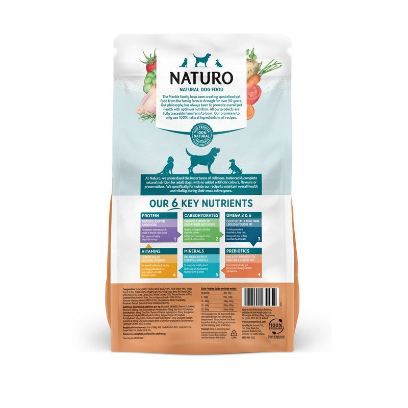 Naturo Adult Grain Free Turkey Potato & Vegetables 4x2kg - Natural Adult Dog Food (8kg)