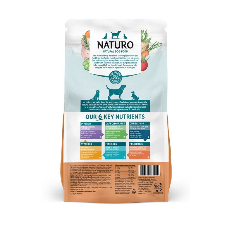 Naturo Senior Grain Free Turkey Potato & Vegetables 4x2kg - Senior Dog Food Natural (8kg)