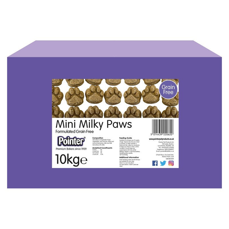 Pointer Milky Mini Paws 10kg - Small Dog Training Treats Milk Flavored Bulk Pack