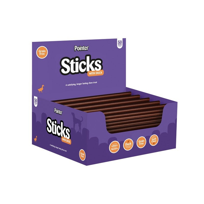 Pointer Sticks Duck Gluten Free x50 - Natural Duck Dog Training Treats (50 Pack)