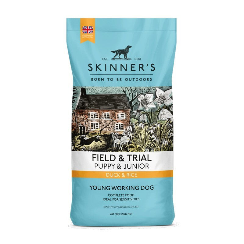 Skinners Field & Trial Puppy/Junior Duck 15kg - Duck & Rice Puppy Food Natural Formula