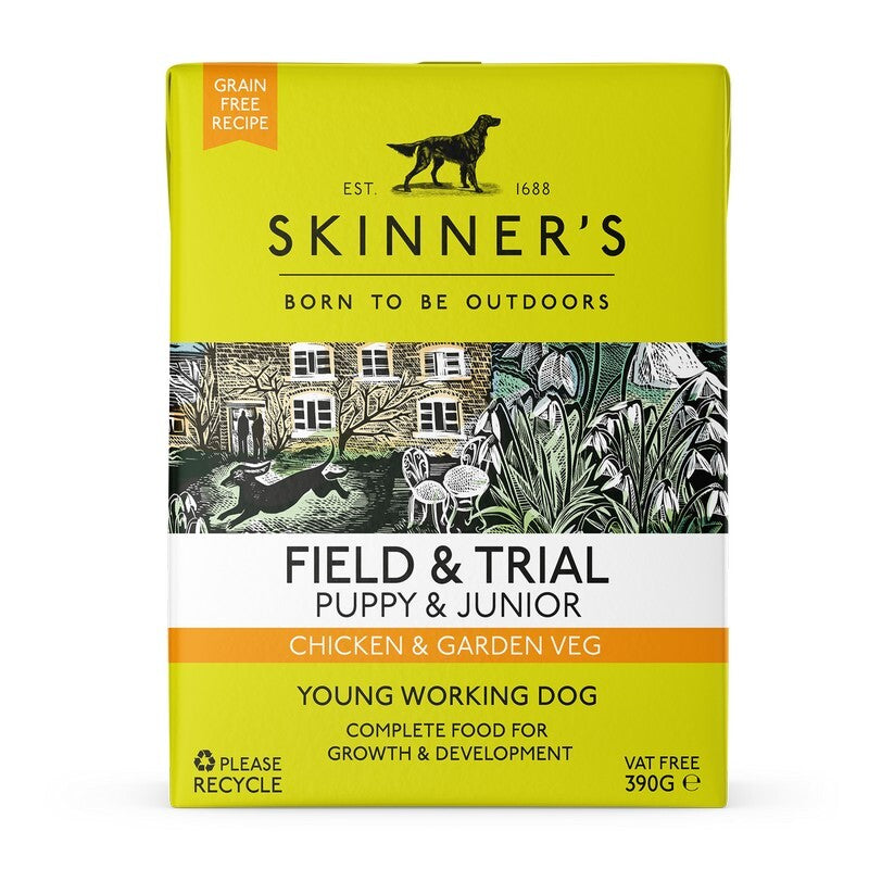 Skinners Field & Trial Puppy Gluten Free Chicken 18x390g - Wet Puppy Food Chicken (7.02kg Total)