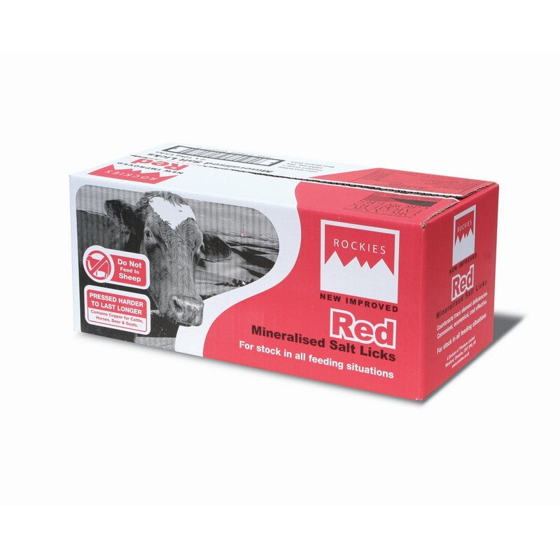 Rockies Red 2x10kg - Red Mineral Lick Blocks for Cattle & Sheep (20kg Total)