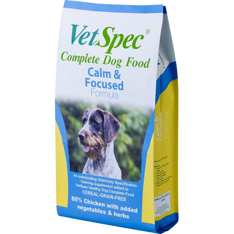 VetSpec Complete Dog Calm & Focused 12kg - Calming Dog Food for Stress & Anxiety