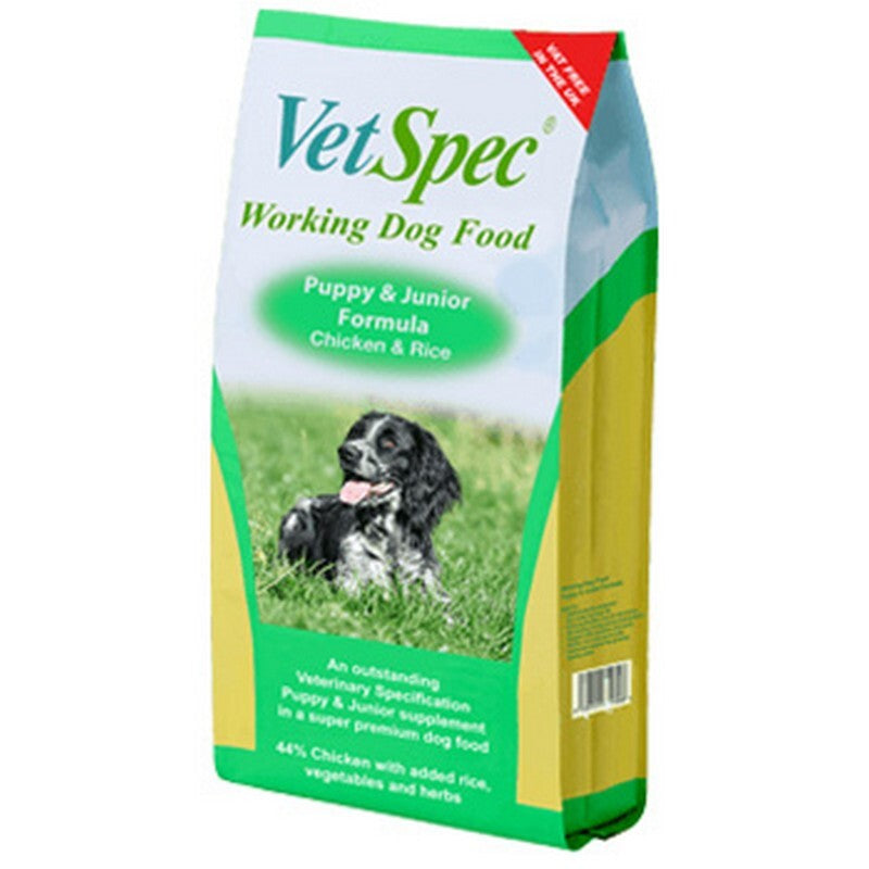 VetSpec Working Puppy Junior Chicken 15kg - High Protein Puppy Food for Working Breeds