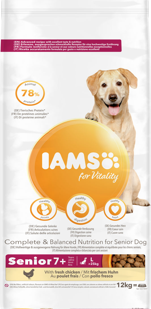Iams Dog Senior Lrg Chicken 12 kg