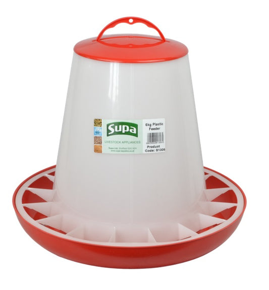 Supa Premium Red & White Poultry Feeder 6kg x3