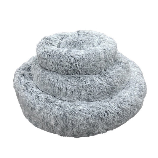 Ancol Super Soft Plush Donut Bed Stone Grey Medium 70cm Dog Bed
