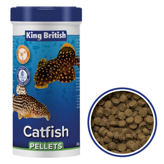 King British Catfish Pellets 200g x6 - Bottom Feeder Fish Food Sinking Pellets (6 Pack)