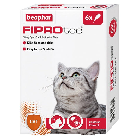 Beaphar FIPROtec Cat 6 Pipettes Flea Treatment Pack of 6