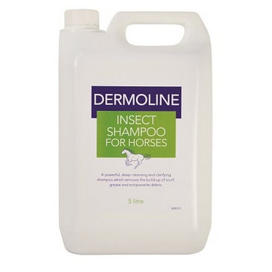 Dermoline Insecticidal Shampoo 5L for Horses Kills Lice Mites Fleas Wash