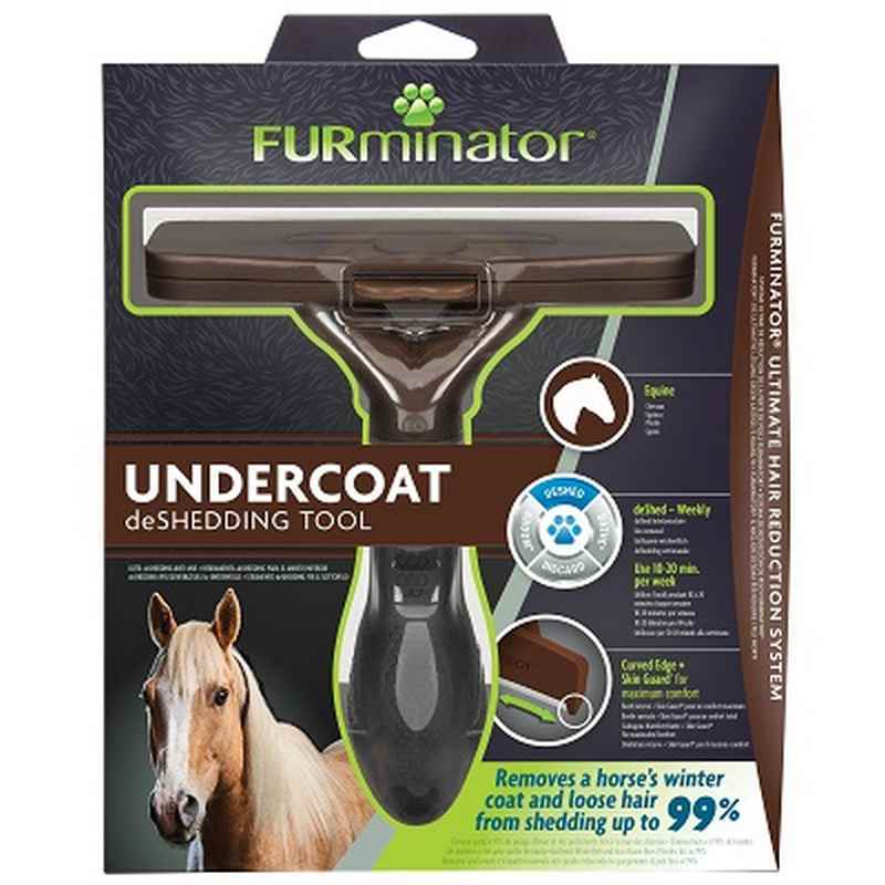 FURminator Undercoat Tool Equine - Professional Horse Grooming Brush Shedding Control