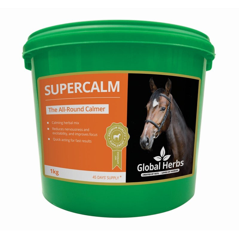 Global Herbs Supercalm 1kg - Premium Horse Calming Supplement Natural Stress Relief