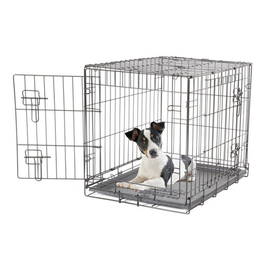 Dogit 2 Door Black Dog Crate Small - Collapsible Wire Dog Cage Small Size