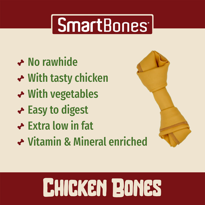 SmartBones Chicken Mini 8 Pieces x7 - Mini Chicken Dog Chews Healthy Alternative (56 Bones)