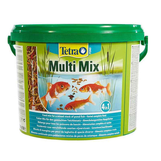 Tetra Pond Multi Mix Tub 10L - Complete Pond Fish Food Mixed Flakes & Pellets