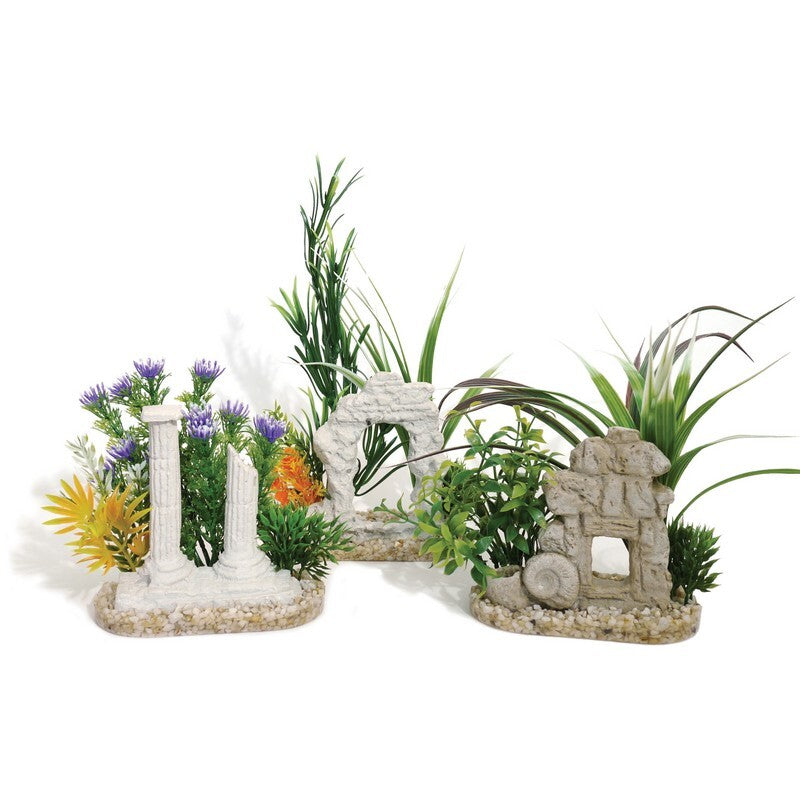 Rosewood Aquaplant Decor Ruins - Aquarium Decoration Ornaments x6