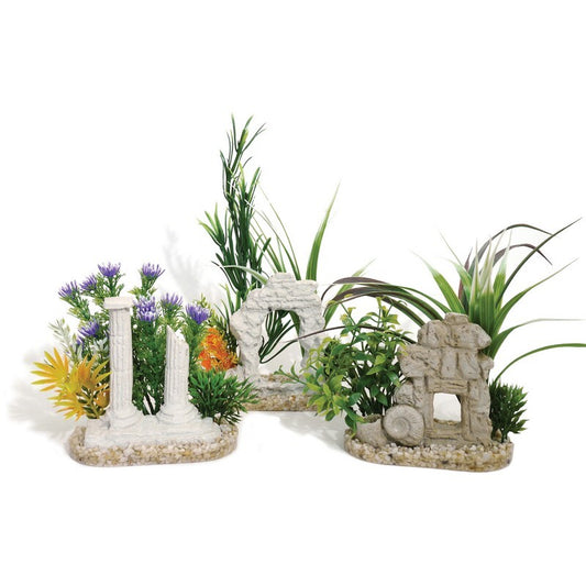 Rosewood Aquaplant Decor Ruins - Aquarium Decoration Ornaments x6