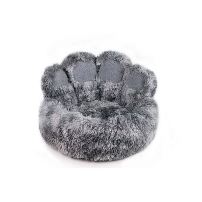 Snug & Cosy Anti Anxiety Paw Donut Grey Large Dog Bed Calming Washable
