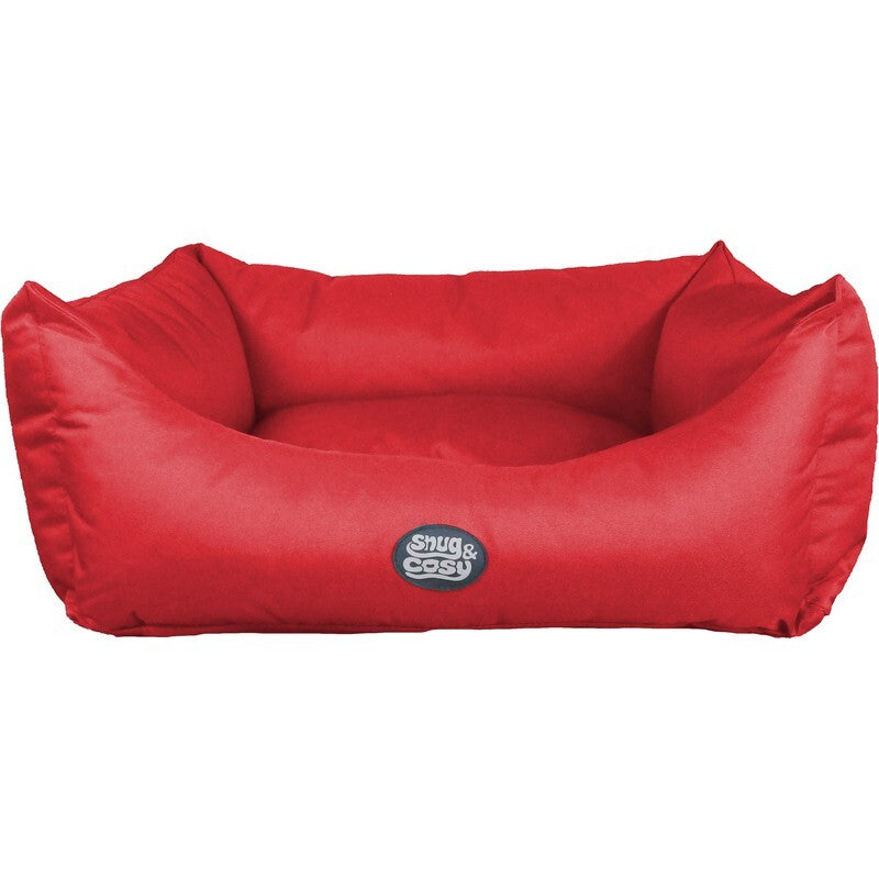 Snug & Cosy Pescara Red Rectangle Bed 21" - Small Red Pet Bed Rectangle Design
