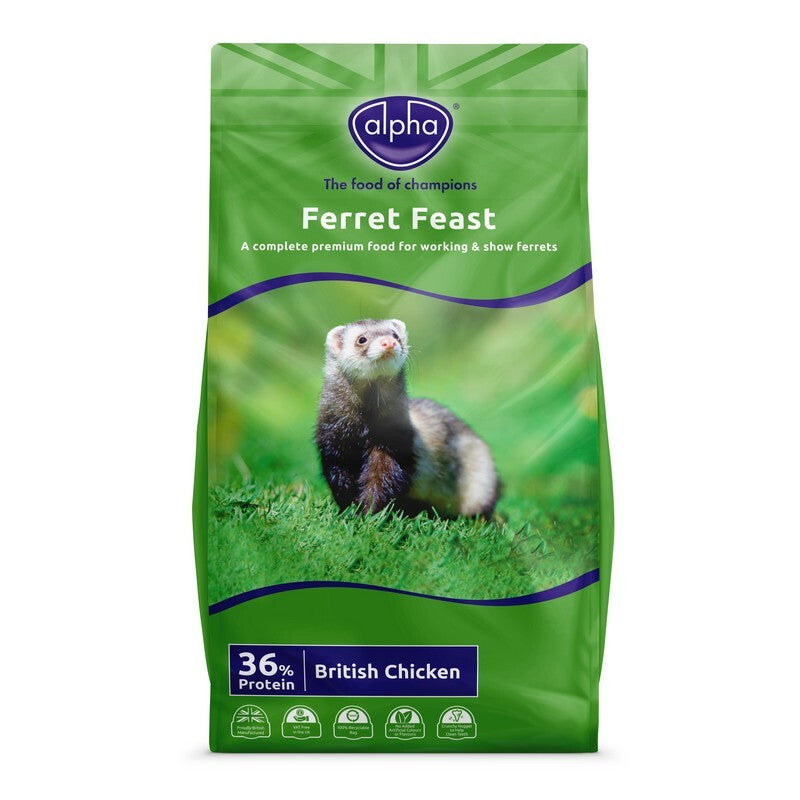 Alpha Ferret Feast 10kg - Complete Ferret Food High Protein Formula