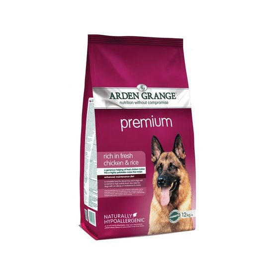 Arden Grange Dog Premium 12kg - Premium Complete Adult Dog Food Multi-Protein
