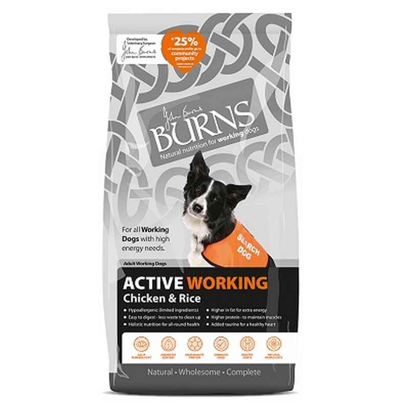 Burns Active Working 12kg - High Energy Working Dog Food Performance Formula
