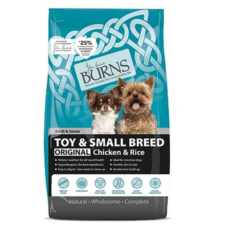 Burns Adult Small & Toy Breed 6kg - Small Dog Food Complete Nutrition Mini Breeds