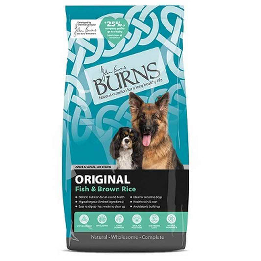 Burns Original with Fish 12kg - Complete Dog Food Fish & Brown Rice Formula