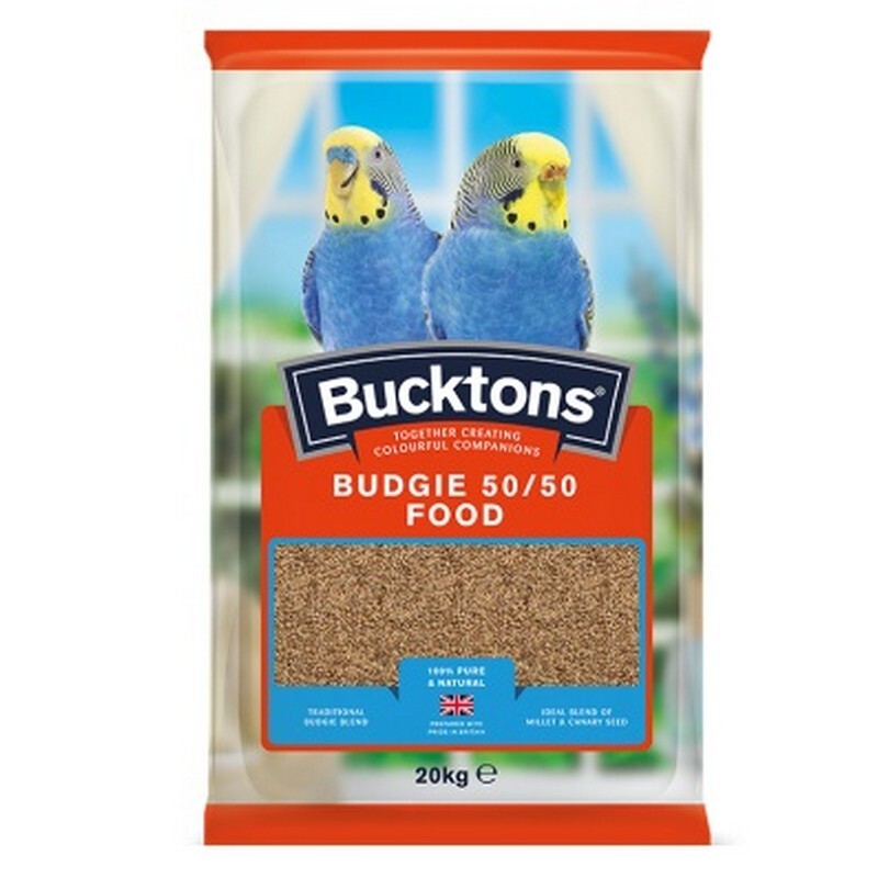 Bucktons 50/50 Budgie 20kg - Show Quality Budgerigar Food 50/50 Mix Competition