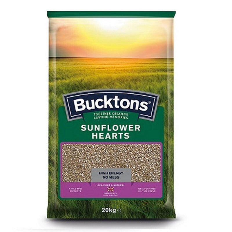 Bucktons Hulled Sunflower Hearts 20kg - Premium Sunflower Seeds Bird Food