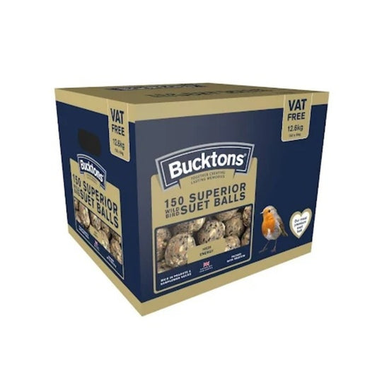 Bucktons Superior Suet Balls x150 - Premium Fat Balls Bird Food Energy Rich