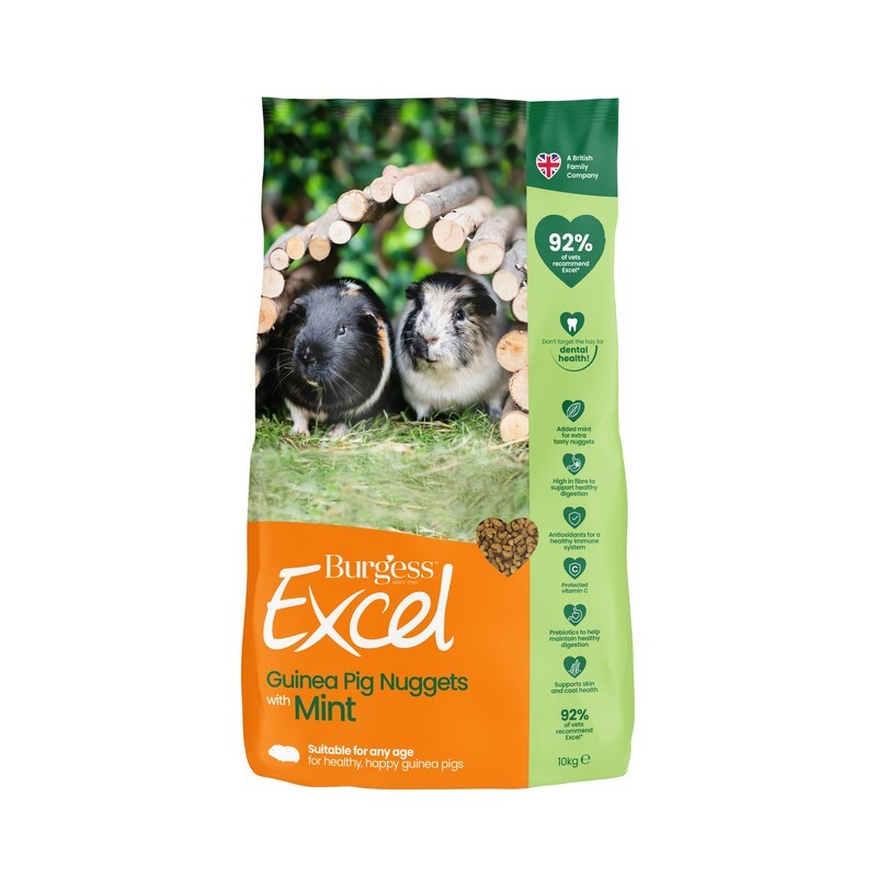 Burgess Excel Guinea Pig Nuggets 10kg - Complete Guinea Pig Food Pellets