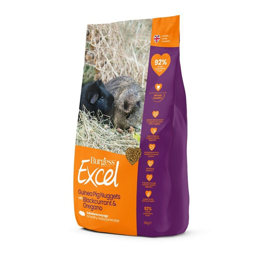 Burgess Excel Guinea Pig Blackcurrant & Oregano 10kg - Guinea Pig Food Complete Nutrition