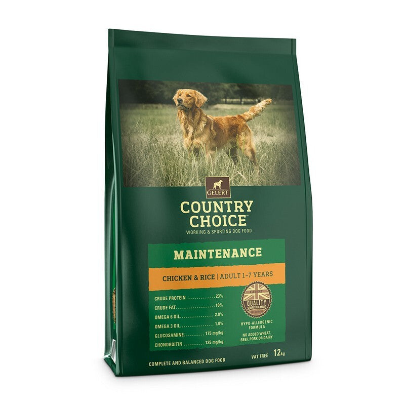 Gelert Country Choice Maintenance Chicken & Rice 12kg - Complete Dog Food Chicken & Rice Formula