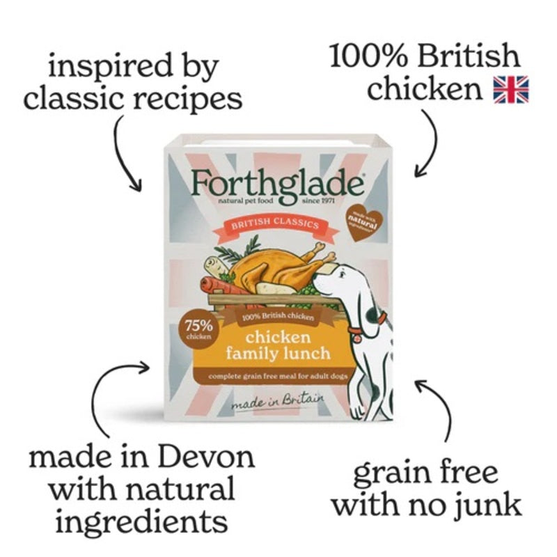 Forthglade Adult Chicken Lunch 395g x18 - Complete Wet Dog Food Chicken (7.11kg)