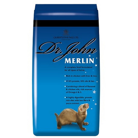 Dr John Merlin Ferret 10kg - Complete Ferret Food High Protein Formula