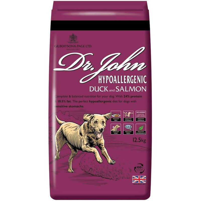 Dr John Hypoallergenic Duck Salmon Zero Vegetables 12.5kg - Limited Ingredient Dog Food