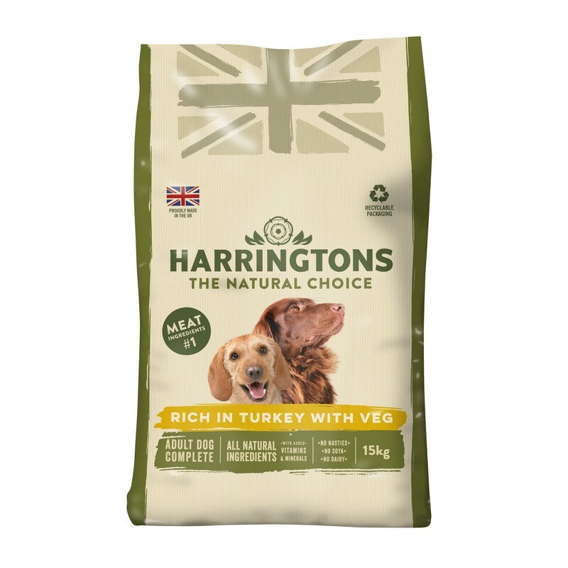 Harringtons Dog Turkey & Vegetables 15kg - Complete Dog Food Turkey & Vegetable Formula