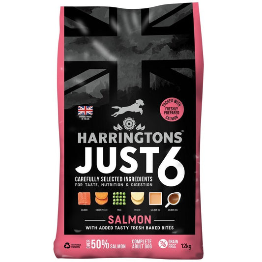 Harringtons Dog Just 6 Salmon 12kg - Limited Ingredient Salmon Dog Food Grain Free