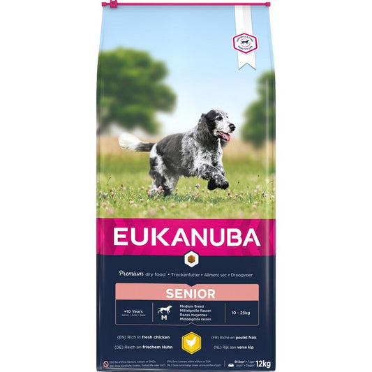 Eukanuba Senior Medium Chicken 12kg - Medium Senior Dog Food Chicken 7+ Years